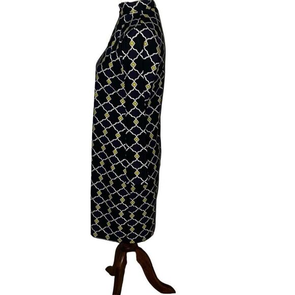 Jude Connally Quatrefoil Geometric Print Turtleneck Dress Packable Stretchy Sz S - Picture 2 of 10
